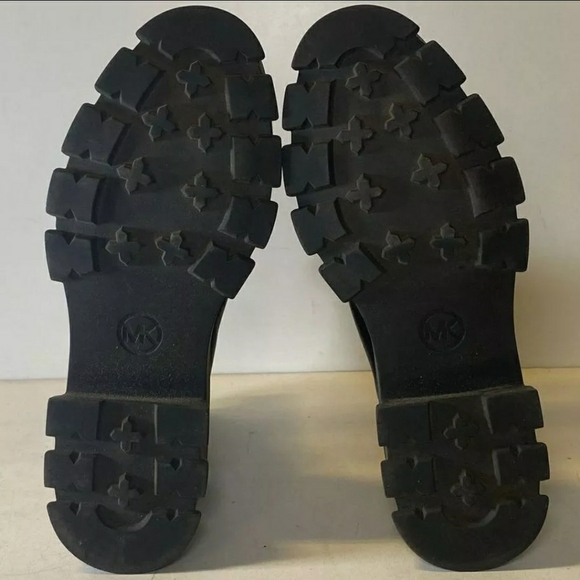 Michael Kors Designer MK Marabelle Black Studded Chelsea combat Leather Boot 7 M - Picture 6 of 7